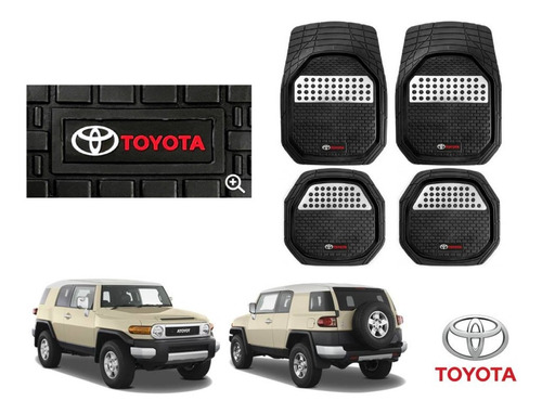 Tapetes 4pz Charola 3d Logo Toyota Fj Cruiser 2007 A 2014