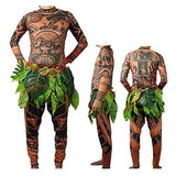 Ruewey Halloween Adulto Hombres Cosplay Disfraz Moana Maui T