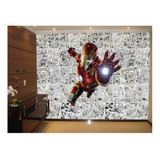 Papel De Parede 3d Heróis Quadrinhos Iron Man 4m² Nhma127