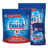 Kit Finish Lava Louça 2 Detergentes Powerball + 1 Secante 