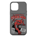 Funda Para iPhone 12 Pro Max Gris Diseno Spider-man Retro