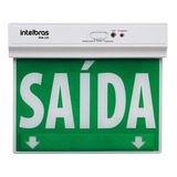 Placa De Saída De Emergência Led Verde Face Única Intelbras Cor Branco 100v/240v