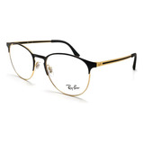 Armação Ray-ban Rx6375 2890 53 Preto Dourado Rb Rx 6375 