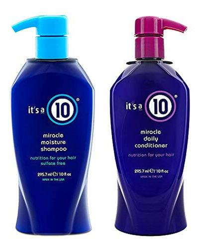 Combo De Shampoo Y Acondicionador It's A 10 Milagroso 10 Oz.