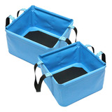 2pcs 18l Cubo Plegable Para Exteriores Contenedor De