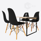 Jogo De Mesa Premium 120x60 C/4 Cadeiras Mdp  Bar
