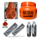 Kit Ruivo 1 Másc 250g 2 Tinta N° 7.44 E 2 Ox 20vol Mairibel