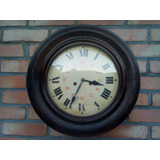 T-antiguo Reloj De Pared Estación Ferrocarril Redondo Bombe