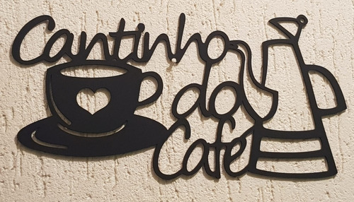 Placa Decorativa Cantinho Do Café Preto