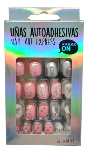Uñas Autoadhesivas Press On Nail Art Thelma Y Louise 24u Color Magia Unicornio