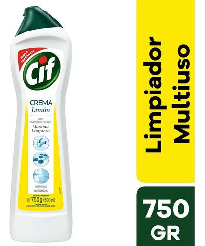 Pack X2u Cif Limpiador En Crema Limón Multiuso 500ml