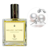 Perfume Feminino Heure Intime + Brinco Prata Pérola