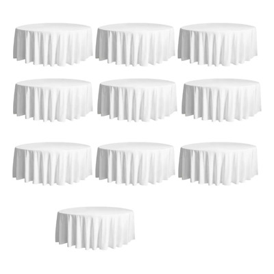 Mantel Para Mesa Redonda 2.90m Diámetro Colores Luxor 10pzas Color Blanco | Meses sin interés