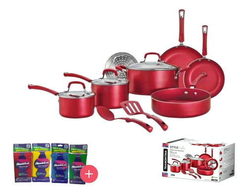 Batería Cocina Tramontina Style Colors Roja 12 Pzs 80143/516