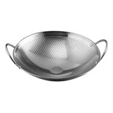 Sartén, Wok De Acero Inoxidable, Wok De Fondo 9 Pulgadas