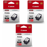 3 Pack Pg243 Black Ink Cartridge For Pixma Printers  5 ...
