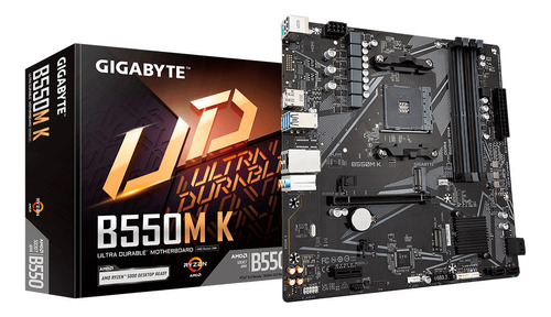 Placa Mãe B550m K Gigabyte Para Amd Ultra Durable 4xddr4