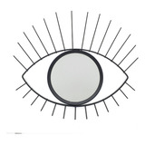 Espelho Decorativo Olho Grego Místico Preto Metal Parede
