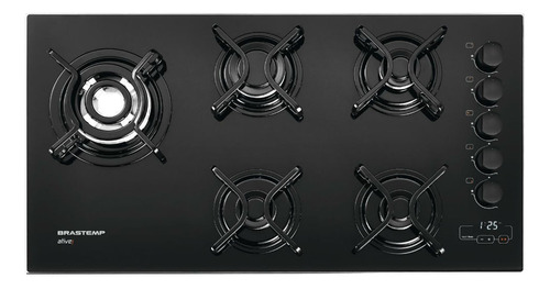 Cooktop 5 Bocas Brastemp Com Quadrichama E Timer Touch - Bdt