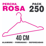 Perchas De Alambre Forradas Reforzadas X250 - Color Rosa