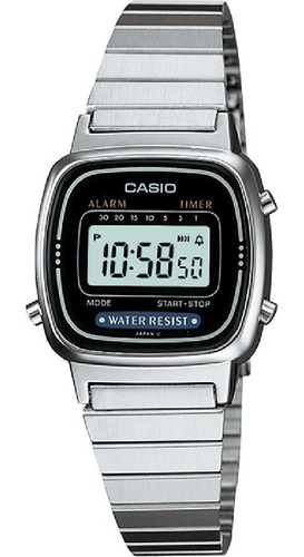 Reloj Dama Casio Retro Vintage La670 Plata Negro Original