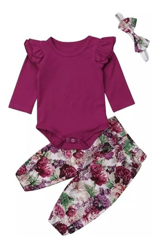 Conjunto Niña Pantalón Con Flores, Blusa Y Balerina