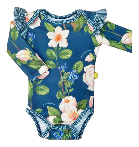 Malla Uv Traje De Baño Mini Anima Bebe Flores Silvestre Azul