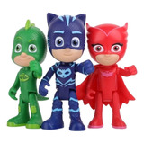 Kit Bonecos Pjmasks Menino Gato Corujita Lagartixo Pj Masks