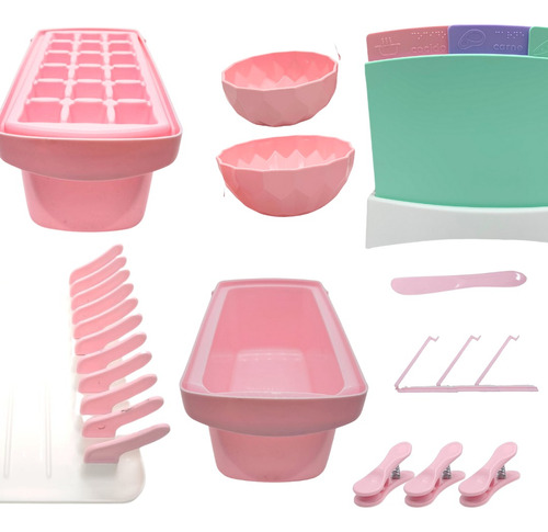 Kit Articulos De Cocina Bowls Cucharas Escurridor Broches