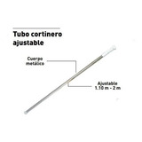 Tubo Cortinero Ajustable 110 Cm A 200 Cm Cromo Anbec Tc1102c