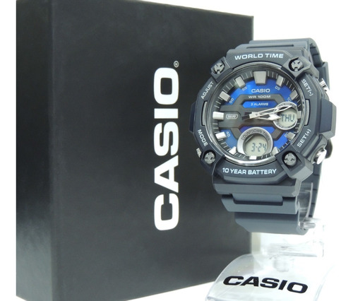 Relógio Casio Masculino Aeq-120w-2avdf - Nf - Revenda Ofic