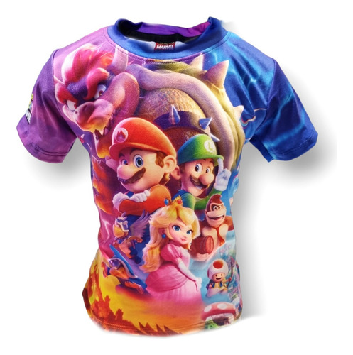 Playera Sublimada Full Print Niño Sonic. 