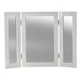 Espejo Peinador Triptico Laqueado Blanco 60x80 Baño