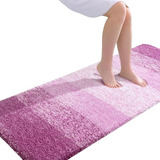 Alfombra Baño Olany De Microfibra Shaggy 150x61 - Purpura