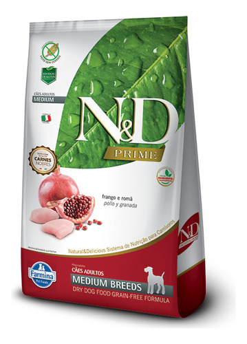 N&d Grain Free Prime Adult Medium Pollo Y Granada 10 Kg