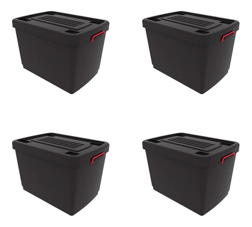 Caja Organizadora Heavy Box Apilable Reforzada X4 Unidades.
