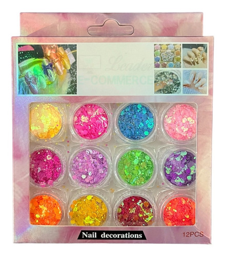 Kit Glitter Flocado Unha Gel Encapsulada Nail Art Decoração