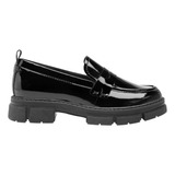 Mocasin Clasico Antifaz Mujer Negro Charol Flexi 124602 Gnv®