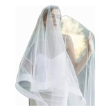 Velo De Novia Mantilla Largo Catedral De 1capa Boda Con Crin