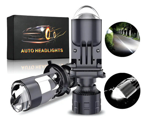 Focos Led Luz Alta Y Baja Mini Lupa H4 Proyector Auto Moto | Envío gratis