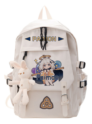 1 Portátil Genshin Impact Anime Cartoon Bookbag Regreso A La