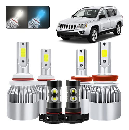 Kit De Focos Led 9005 H11 5202 Para Jeep Compass 2011-2013