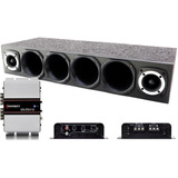 Caixa Som Corneteira + 4 Driver + 2 Tweeter + Modulo Taramps