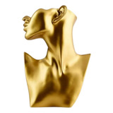 Figura Rostro Dorado. Soporte De Joyería Decoración 