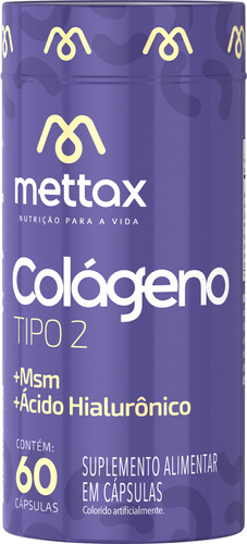 Colágeno Tipo 2 Uc2 40mg C/ Ácido Hialurônico + Msm Mettax 