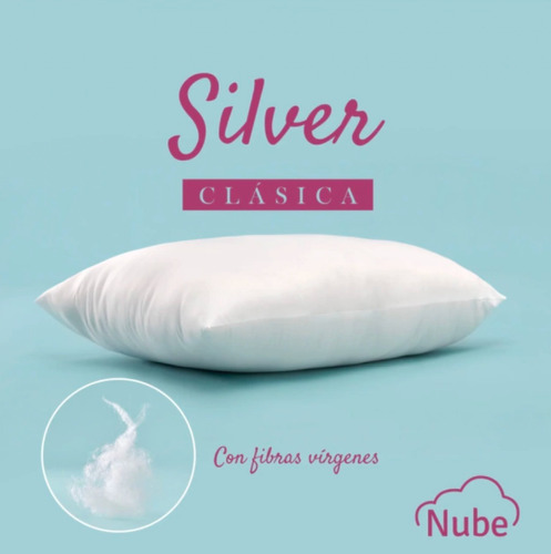 Almohada Nube Silver Rellena De Vellon Siliconado 70x50 