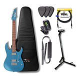 Guitarra Ibanez Grx120sp Mlm Metallic Light Blue Matte + Kit