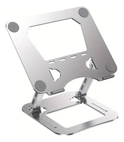 Soporte Base Notebook Metal Regulable Antideslizante Firme Color Plateado