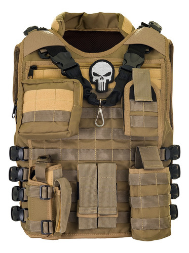 Colete Tático Modular Wwart Presilhas Bandoleira Airsoft Tan