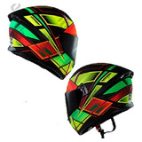 Cas-cer-126xl Casco Cerrado Half  Trayz Negro/neon Mate Eg